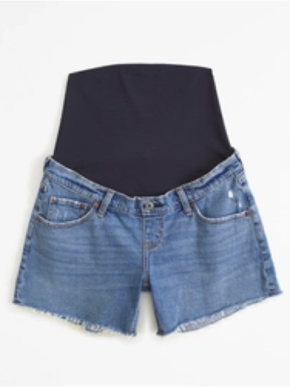 Abercrombie & Fitch Blue Denim Women's Maternity High Rise Dad Short